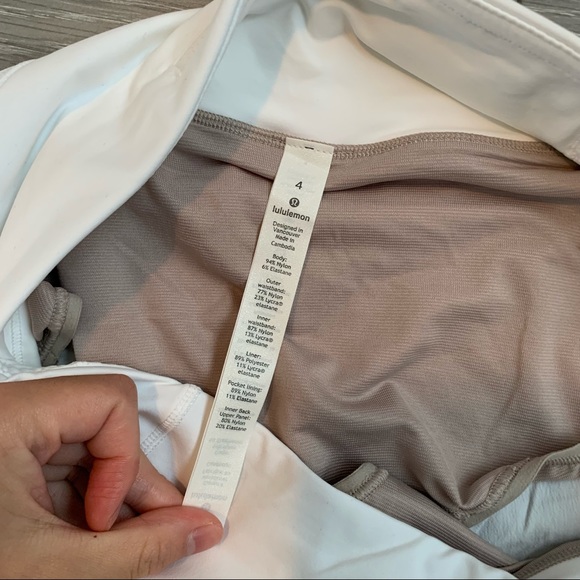 LULULEMON - RUN TIMES SHORTS 4”, WHITE, SIZE 4 - Picture 5 of 10